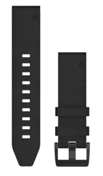 Quickfit®-Armband 22 mm Leder Schwarz mit Teilen in Schwarz