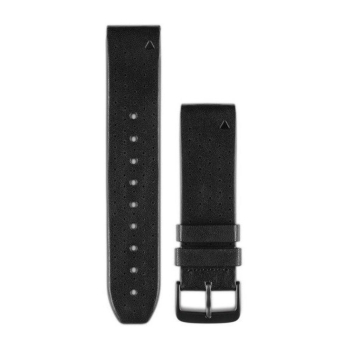 Quickfit®-Armband 22 mm Leder Schwarz perforiert mit Teilen in Schwarz