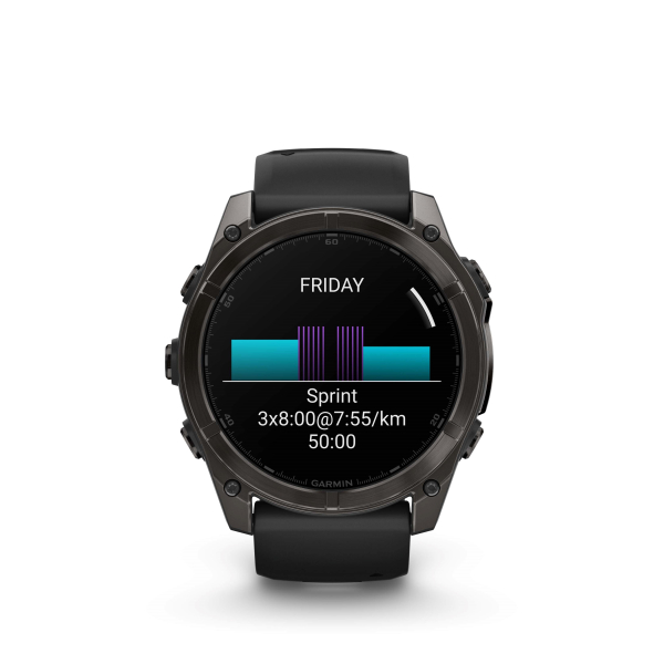 GARMIN Fenix 8 Amoled Sapphire, Schwarz/Carbongrau DLC Titan, 51mm (010-02905-21)